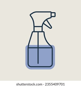 Icono vectorial del frasco de pulverización. Coronavirus. Símbolo gráfico para diseño de aplicaciones y sitios web médicos, logotipo, aplicación, interfaz de usuario