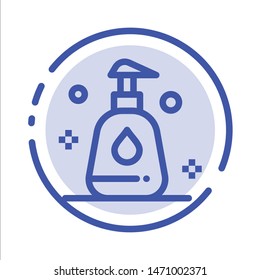 Cleaning, Spray, Clean Blue Dotted Line Line Icon. Vector Icon Template background