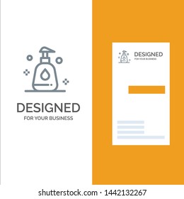 Cleaning, Spray, Clean Grey Logo Design and Business Card Template