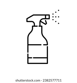 Cleaning spray. Household detergent. Pixel perfect, editable stroke