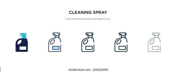 cleaning spray icon in different style vector illustration. two colored and black cleaning spray vector icons designed in filled, outline, line and stroke style can be used for web, mobile, ui