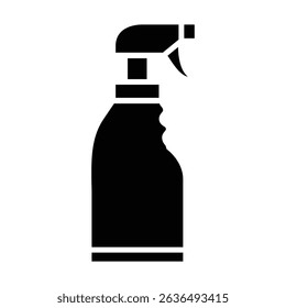 Cleaning spray icon Flat outline fill black and white
