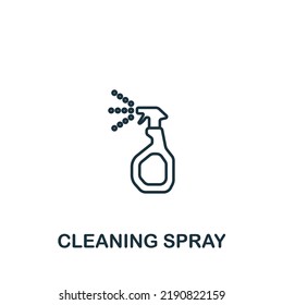 Icono de Limpieza de Spray. Línea simple Icono de mantenimiento de la casa para plantillas, diseño web e infografías
