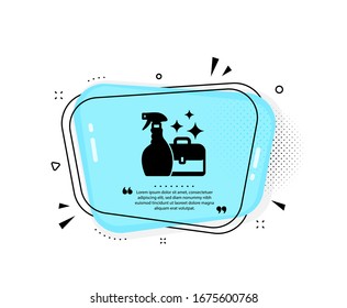 Cleaning spray icon. Quote speech bubble. Washing liquid or Cleanser symbol. Housekeeping service sign. Quotation marks. Classic cleanser spray icon. Vector