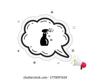 Cleaning spray icon. Quote speech bubble. Washing liquid or Cleanser symbol. Housekeeping equipment sign. Quotation marks. Classic cleaning spray icon. Vector