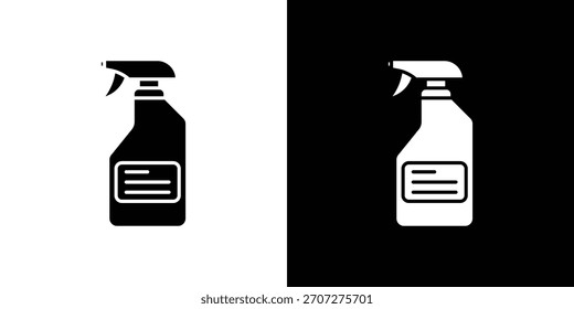 Cleaning spray icon in solid silhouette set. Vector Illustration.