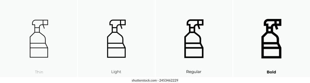 cleaning spray icon. Thin, Light Regular And Bold style design isolated on white background