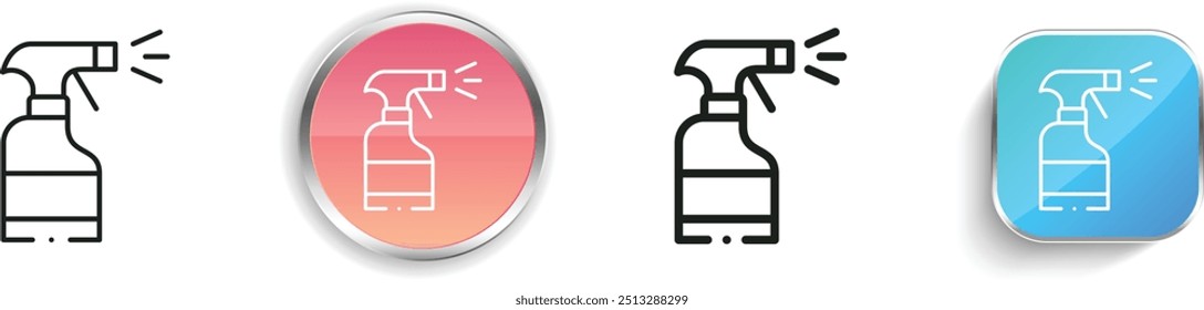 cleaning spray icon. Thin Linear, Regular and Button Style Design Isolated On White Background