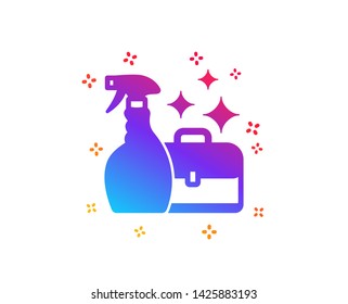 Cleaning spray icon. Washing liquid or Cleanser symbol. Housekeeping service sign. Dynamic shapes. Gradient design cleanser spray icon. Classic style. Vector