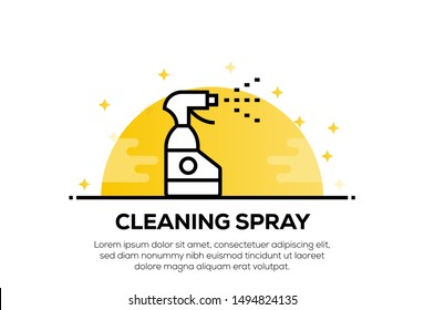CLEANING SPRAY AND ILLUSTRATION ICON CONCEPT