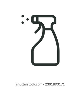 Cleaning spray isolated icon, spray bottle vector icon with editable stroke