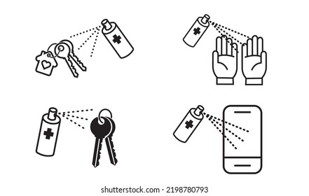 Cleaning spray for keys, phone and hands