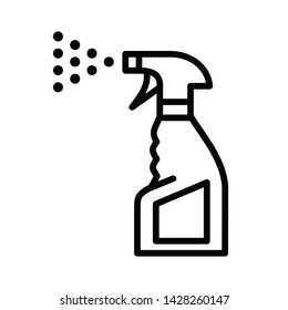 Cleaning spray linear black icon. Vector illustration of cleaning sanitizer spray line symbol isolated on white background