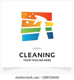 Cleaning Spray Logo Design Template Inspiration