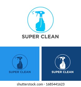 cleaning spray logo design vector template