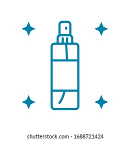 cleaning spray portable bottle icon over white background, line style, vector illustration