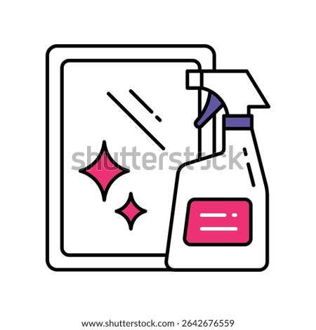 Cleaning Spray Vector Filled outline illustration style icon. EPS 10 file 