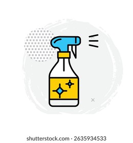 Cleaning Spray Vector Icon Depicting Household Cleaning