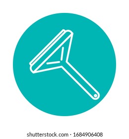 cleaning sqeegee tool icon over white background, block style, vector illustration
