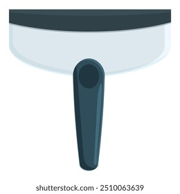 Cleaning squeegee with black plastic handle is removing water from surface