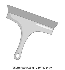 Cleaning squeegee with rubber blade for washing windows and shower doors, doodle style vector
