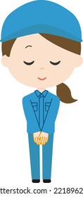 personal de limpieza haciendo reverencias. Es una ilustración vectorial.