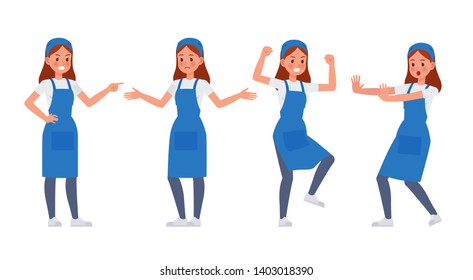 Cleaning staff character vector design no11