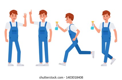 Cleaning staff character vector design no3