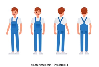 Cleaning staff character vector design