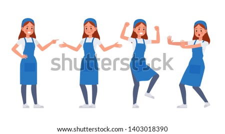 Cleaning staff character vector design no11