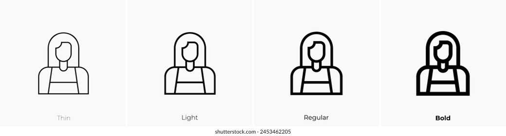 cleaning staff icon. Thin, Light Regular And Bold style design isolated on white background