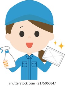Cleaning staff. It is vector illustration.