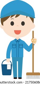 Cleaning staff. It is vector illustration.