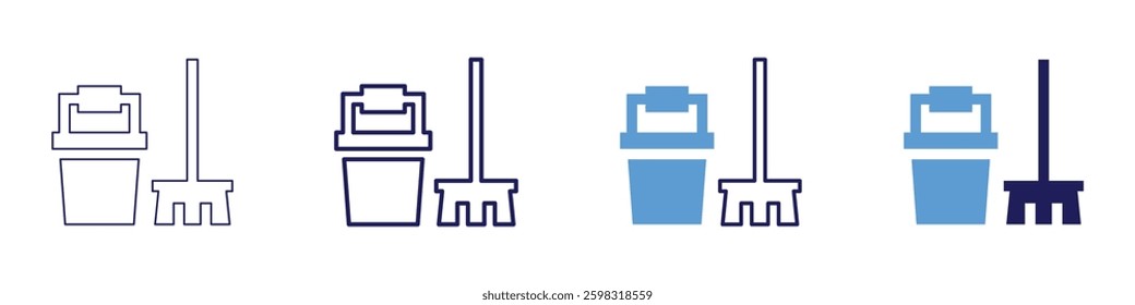 Cleaning standards icon in 4 different styles. Thin Line, Line, Bold Line, Duotone. Duotone style. Editable stroke.