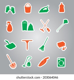 cleaning stickers set eps10