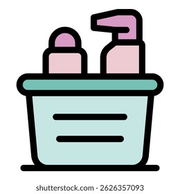 Cleaning stuff icon. Outline cleaning stuff vector icon color flat isolated