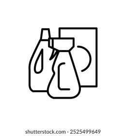 cleaning suplies thin outline icon vector design good for web or mobile app