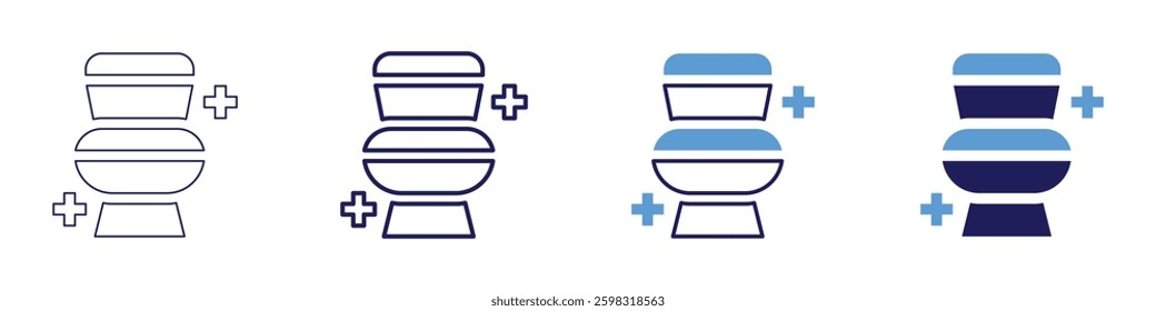 Cleaning supplies icon in 4 different styles. Thin Line, Line, Bold Line, Duotone. Duotone style. Editable stroke.
