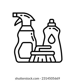Icono de Suministros de limpieza en vector. Ilustración