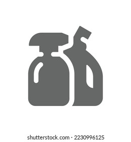 Cleaning supplies and products vector icon. Spray bottles, hygiene filled symbol.