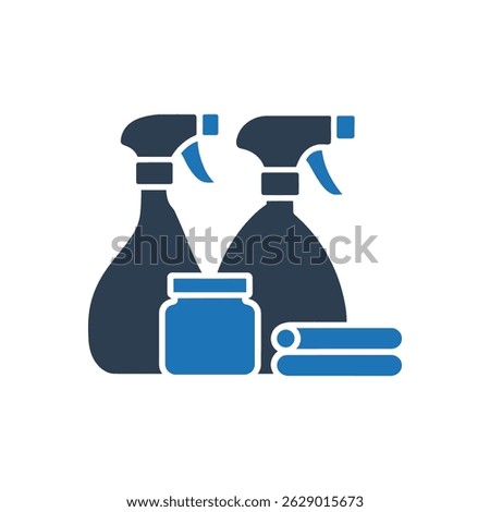 Cleaning Supplies Set Icon Isolated On White Background