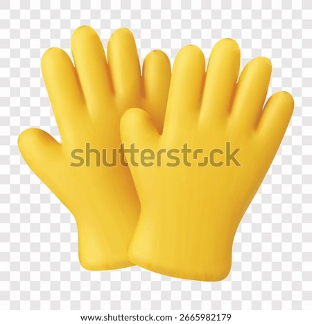 Cleaning Supplies Vector Icon Set | 3D icon set | rubber gloves