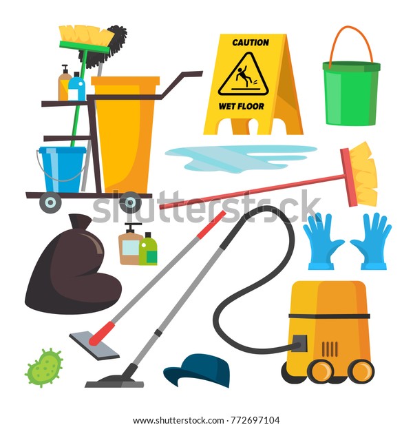 Cleaning Supplies Vector Professional Commercial Cleaning Stock Vector ...