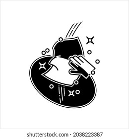 Superfície de limpeza com ícone de pano portátil, Ilustração de arte vetorial de ícone de limpeza