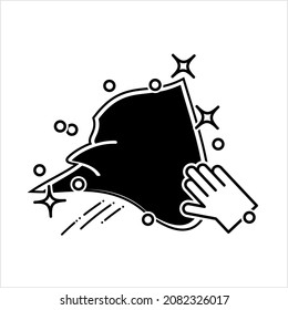 Cleaning Surface With Handheld Cloth Icon, Sanitization Icon Vector Art Illustration