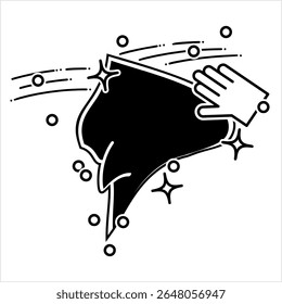 Superfície de limpeza com ícone de pano portátil, Ilustração de arte vetorial de ícone de limpeza