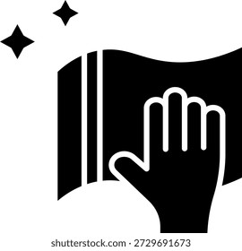 Cleaning Surface Icon: Hand Wiping with Cloth