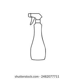 Cleaning surface with spray icon vector Illustration. Sanitizing surface at home from virus and bacteria.