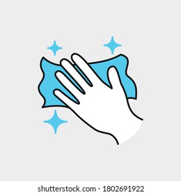 Cleaning Surfaces Colored Icon on Isolated Background. COVID-19, Corona Virus Concept Icon.