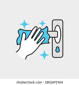 Cleaning Surfaces Colored Icon on Isolated Background. COVID-19, Corona Virus Concept Icon.